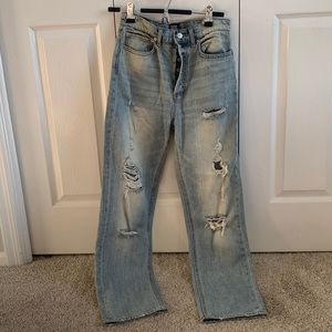 BDG high waisted and baggy ripped jean, lightly worn